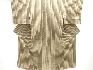 未使用品　縞織り出し手織り真綿紬着物